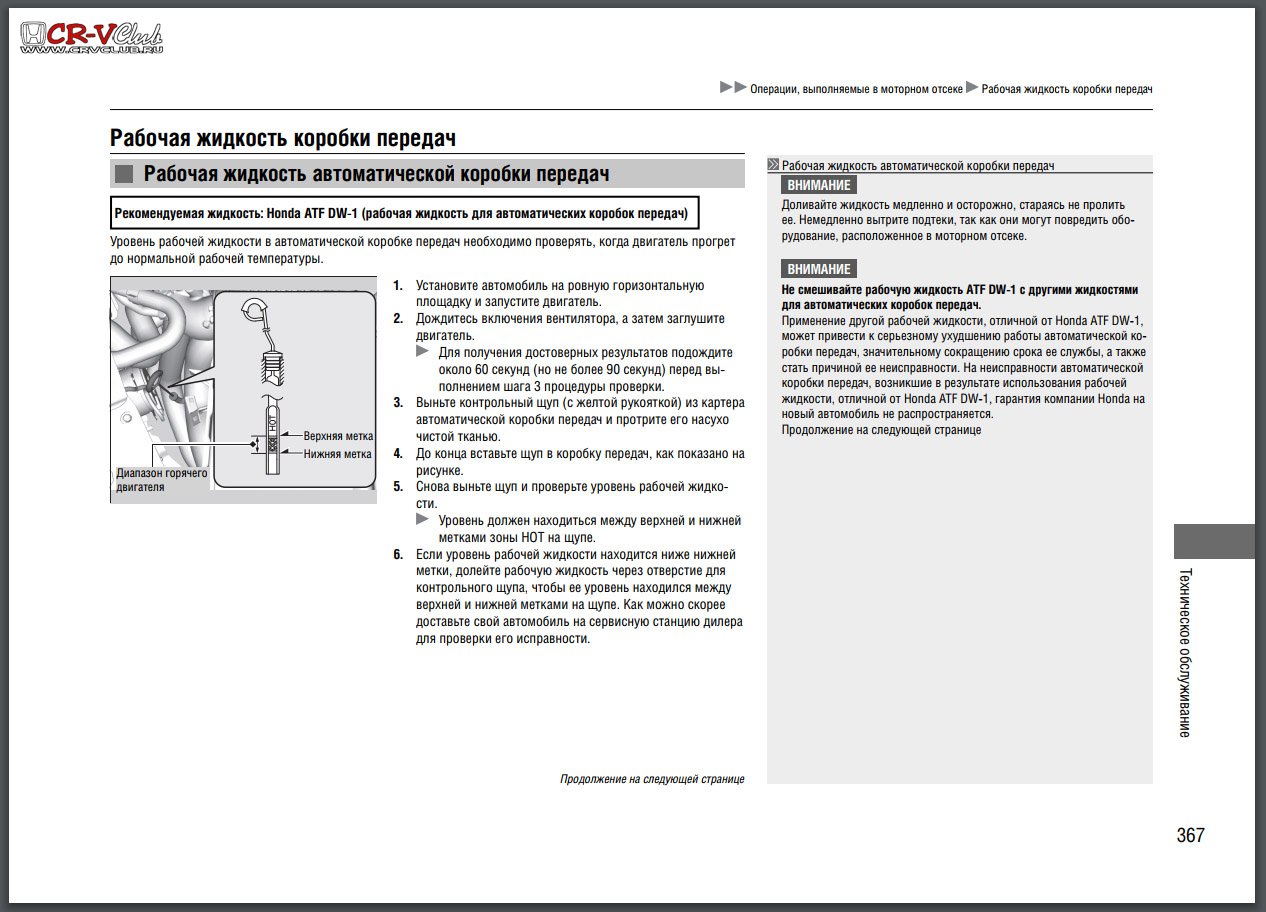 Уровень масла honda cr-v 4